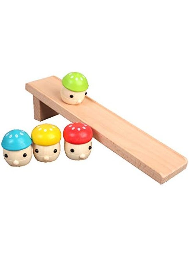 Trendigo Wooden Slide Mushroom Growing Educational Toy – Montessori Learning & Color Matching Game for Babies and Kids, Fine Motor Skills Development, Creative Gift Toy, Multicolor Small Mushroom Set - Image 1